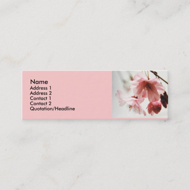 Profilerar den körsbärsröda blommar för annonsen mini visitkort (Framsida)