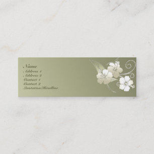 Profilerar den oliv grönt eleganta blommigten fö mini visitkort