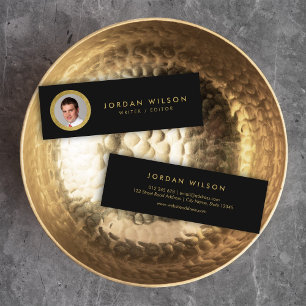 Profilfoto för elegant Chic Black & Faux Guld Mini Visitkort