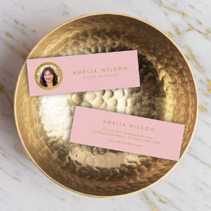 Profilfoto för elegant Chic Rosa ros & Faux Guld Mini Visitkort