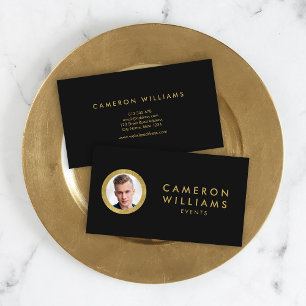 Profilfoto för Elegant Modern Black and Faux Guld Visitkort