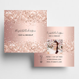 Profilfoto för ro guld glitter fyrkantigt visitkort