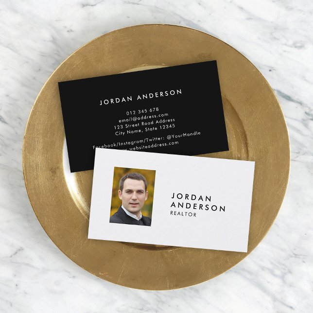 Profilfotoenkel minimal, redigerbar Färg Visitkort (Skapare uppladdad)