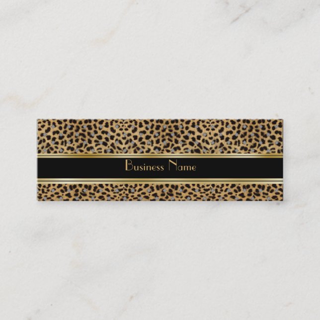 Profilkort Business Animal Print Guld Black Mini Visitkort (Framsida)