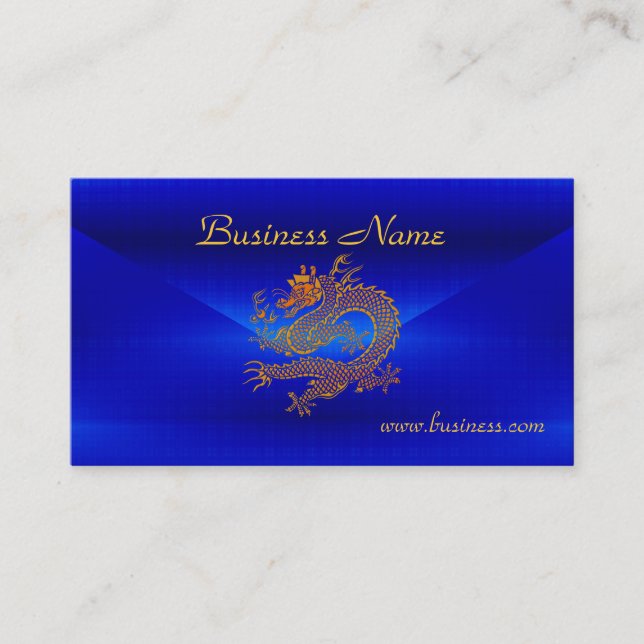 Profilkort Business Blue Gold Dragon 2 Visitkort (Framsida)