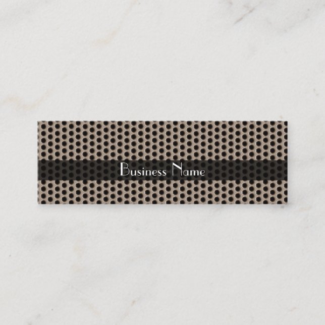 Profilkort Business Brun Svart Metallprickar Mini Visitkort (Framsida)
