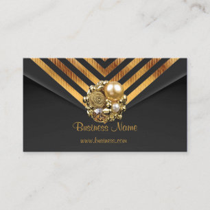 Profilkort Business Gold Jewel Svart Velvet Rand Visitkort