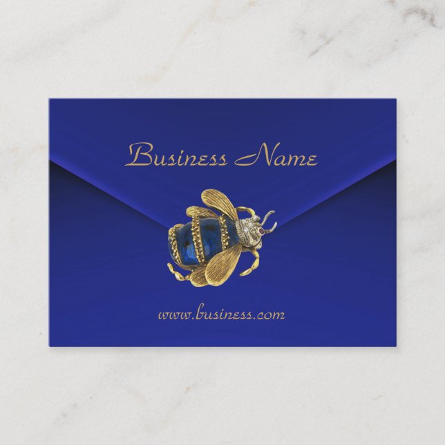 Profilkort Business Rich Blue Velvet Beetle Visitkort (Framsida)