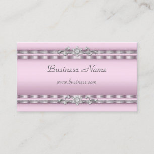 Profilkort Business Soft Pink Silver Juvel Visitkort