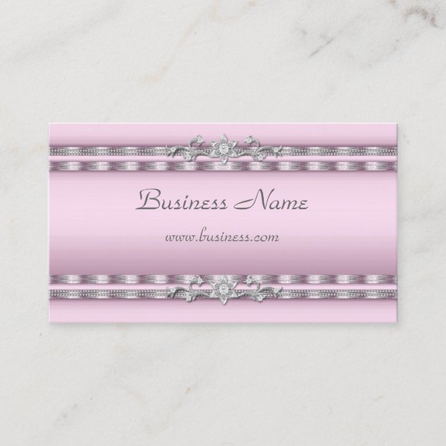 Profilkort Business Soft Pink Silver  Juvel Visitkort (Framsida)