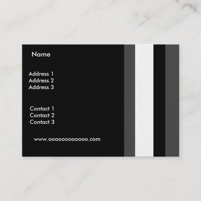 Profilkort Business Stripe Grå Vit Svart Visitkort (Framsida)