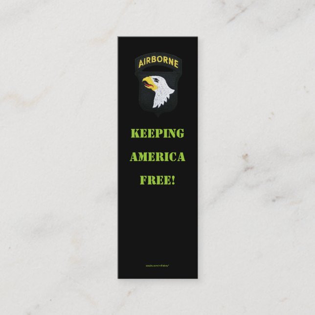 Profilkort för 101:a luftburna division-veterinär mini visitkort (Framsida)