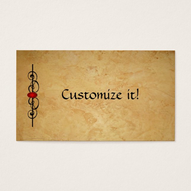 Profilkort för ANPASSNINGSBAR av läder och ruby Visitkort (Framsidan)