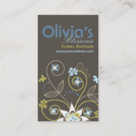 Profilkort för Blommar för sötblått Blommigt Visitkort