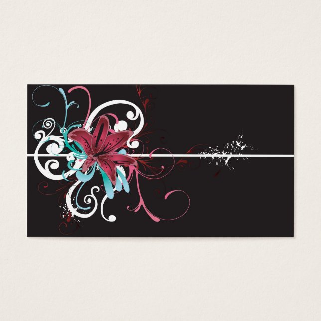 Profilkort för blommigt visitkort (Framsidan)