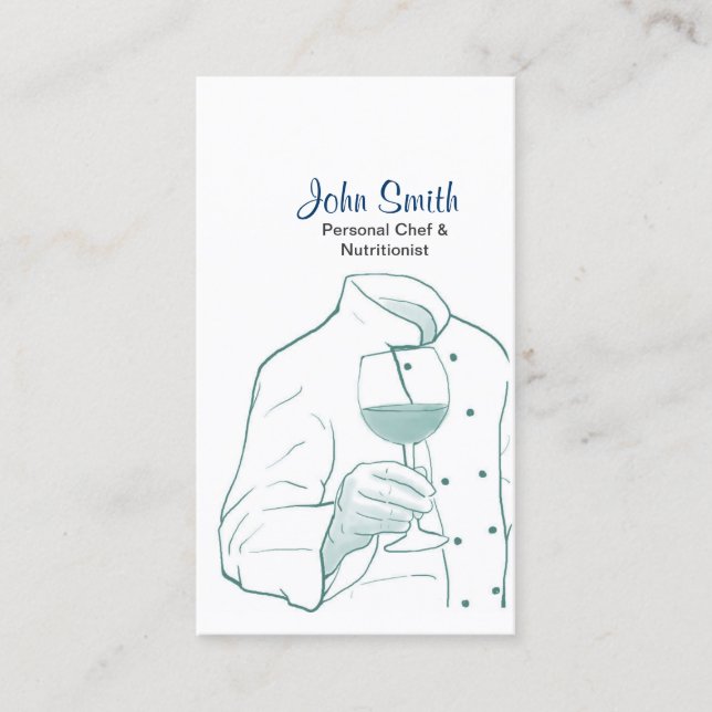Profilkort för Chef Kostym och Vin Teckning Visitkort (Framsida)