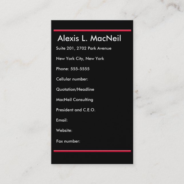 Profilkort för Dramatic Red Tulips Visitkort (Framsida)