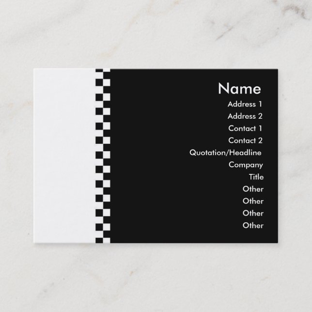 Profilkort för elegant Checker Visitkort (Framsida)