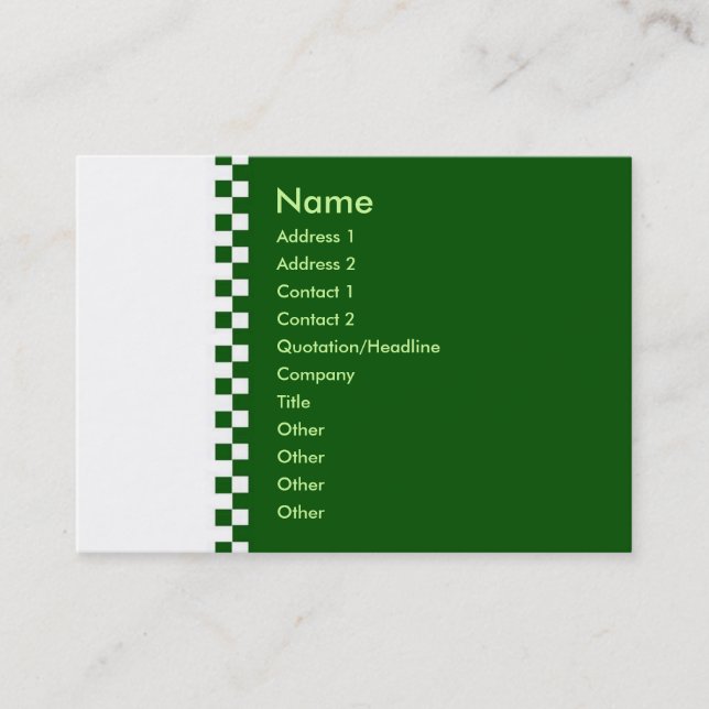 Profilkort för Elegant Checker Visitkort (Framsida)