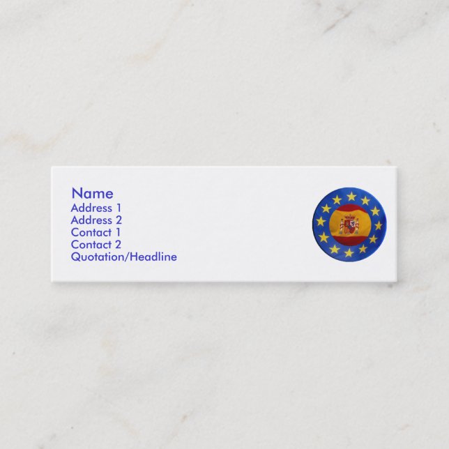 Profilkort för Euro-Spanien Mini Visitkort (Framsida)