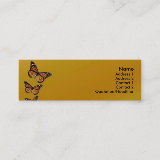 Profilkort för fjäril mini visitkort (Framsida)