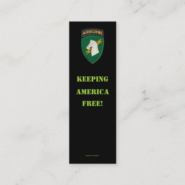 Profilkort för första speciella åtgärdskommandot mini visitkort (Framsida)