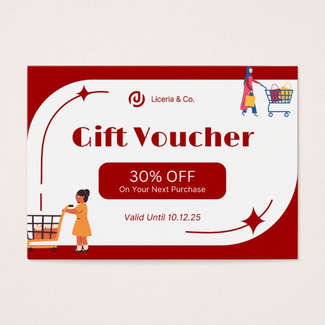 Profilkort för gift-kupong visitkort (Framsidan)