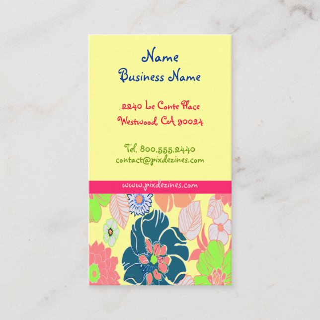 Profilkort för Glass poppies blommigts Visitkort (Framsida)