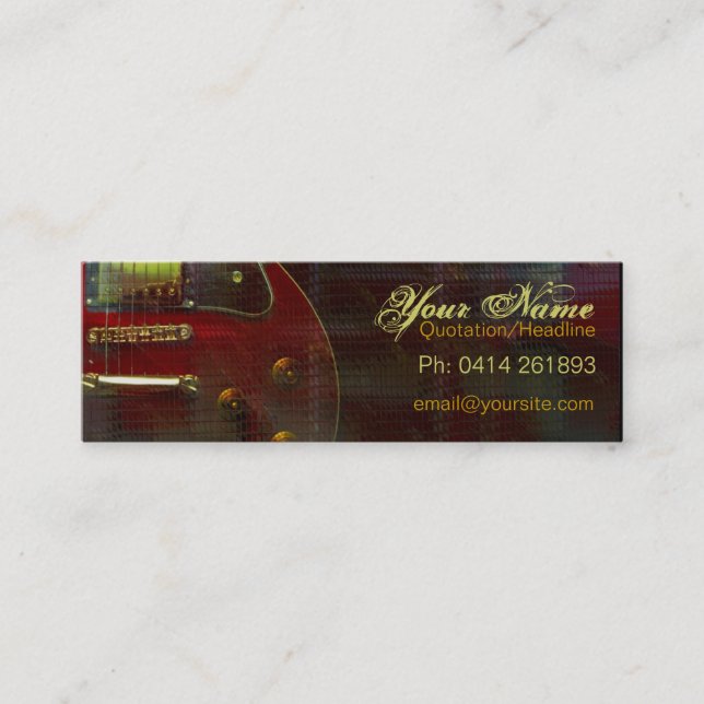 Profilkort för GUITAR "miniRED" Mini Visitkort (Framsida)