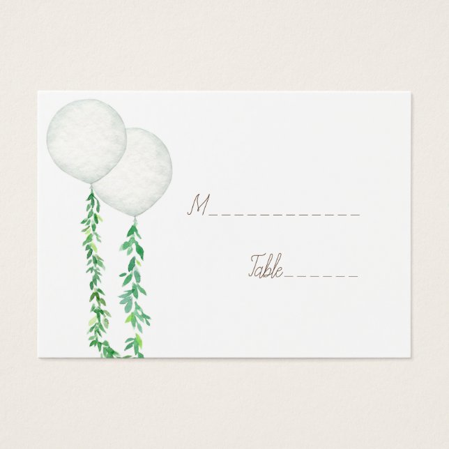Profilkort för luft-ballonger med bröllop-vattenfä visitkort (Framsidan)