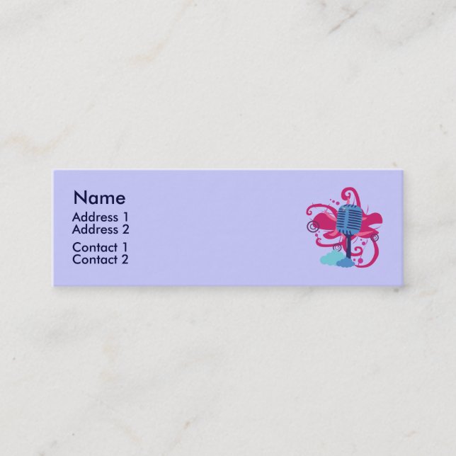 Profilkort för mikrofonkonsexplosion mini visitkort (Framsida)