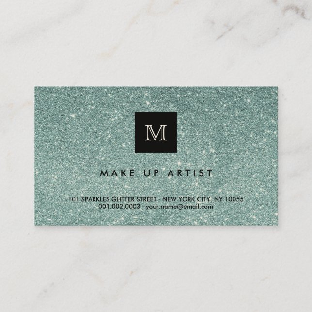 Profilkort för modern Chic i Glitter-miniatyrdiagr Visitkort (Framsida)