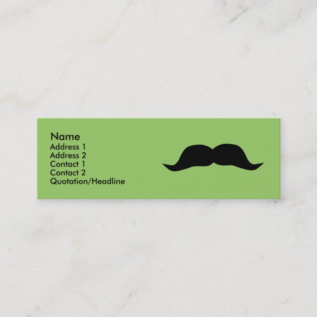 Profilkort för omedelbar mustache mini visitkort (Framsida)