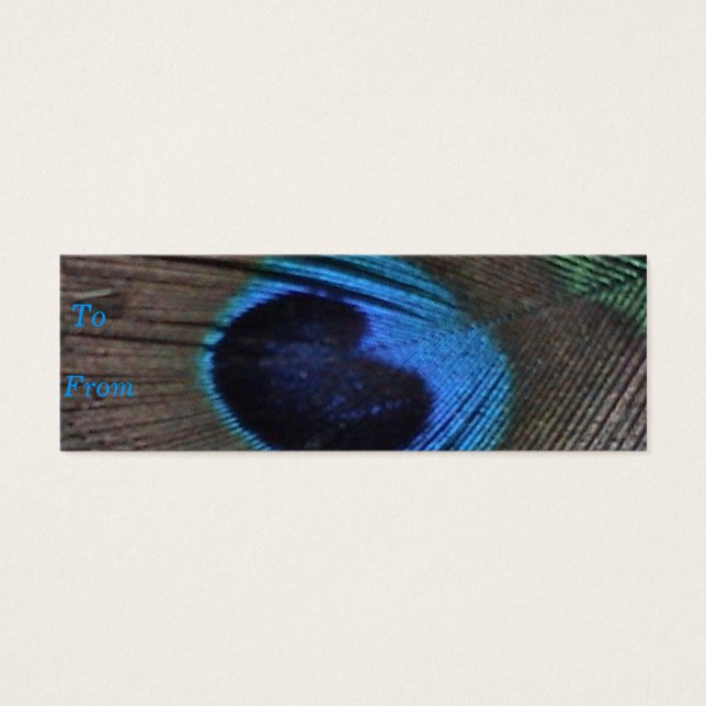 Profilkort för peacock Feather Litet Visitkort (Framsidan)