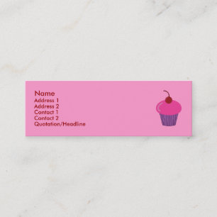 Profilkort för rosa Cupkaka Mini Visitkort