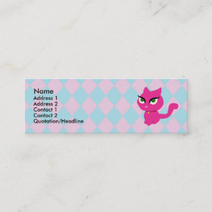 Profilkort för rosa Kattunge Mini Visitkort