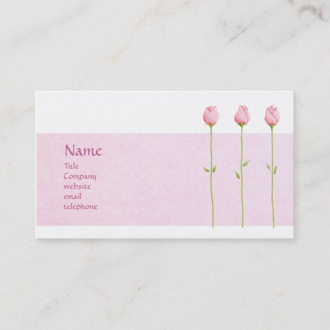 Profilkort för Rosa Rosenknopp Visitkort (Framsida)