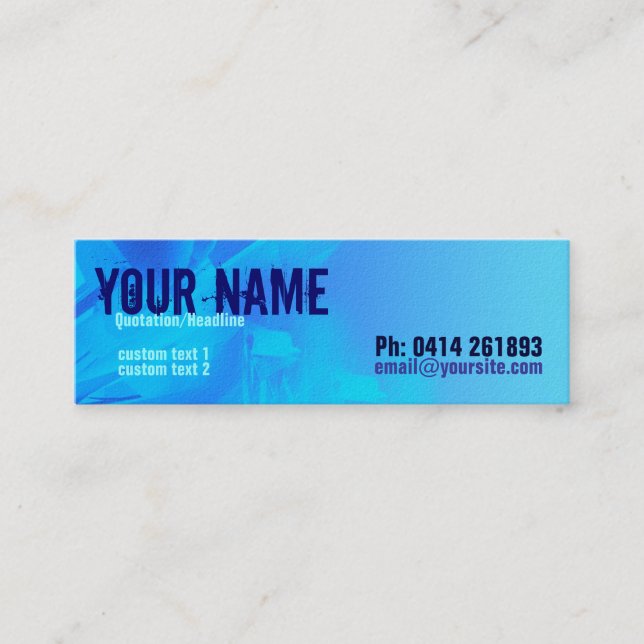 Profilkort för Scifi_Blue-Smala Mini Visitkort (Framsida)