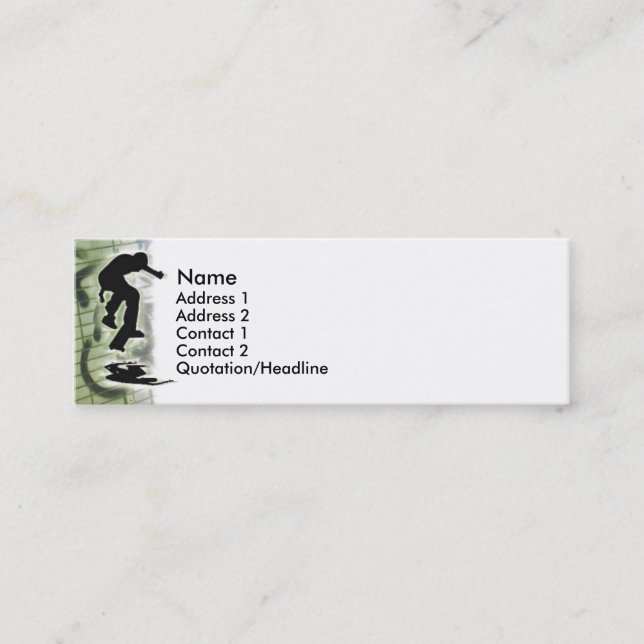 Profilkort för skater mini visitkort (Framsida)