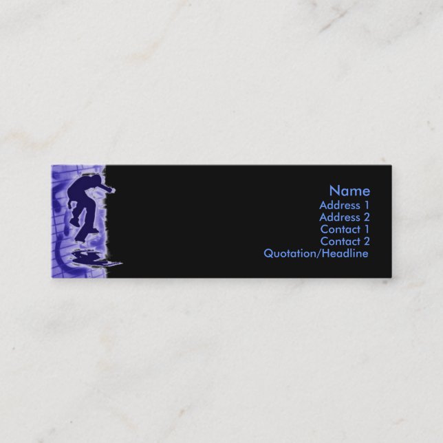 Profilkort för skater mini visitkort (Framsida)