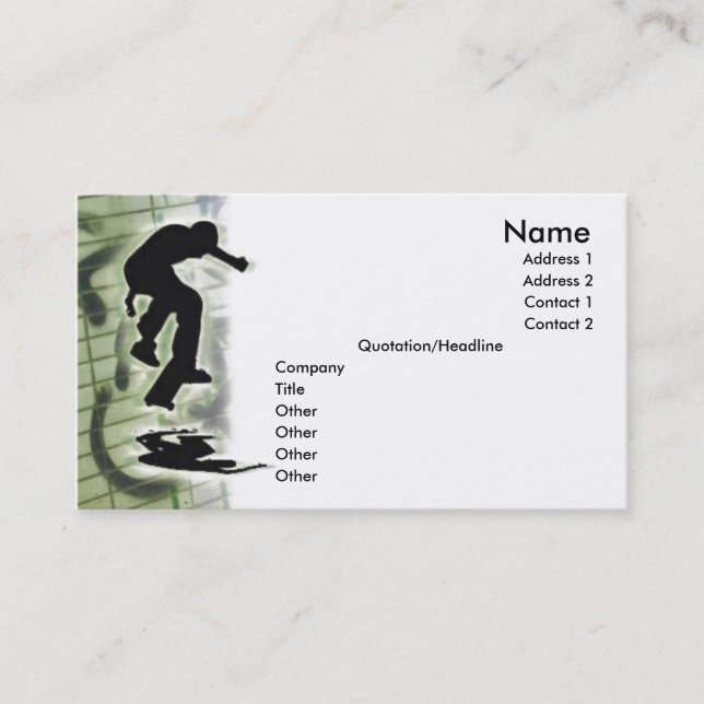 Profilkort för skater visitkort (Framsida)