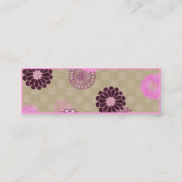 Profilkort för smala - rosa och brunt mini visitkort