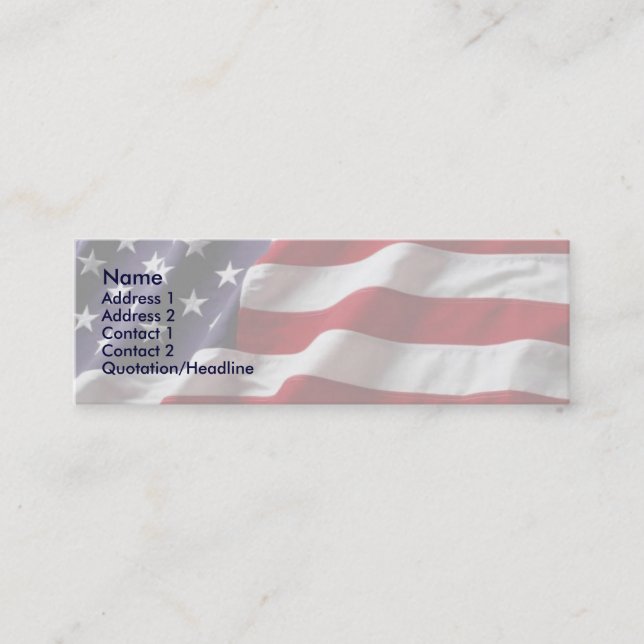 Profilkort för USA flagga Mini Visitkort (Framsida)