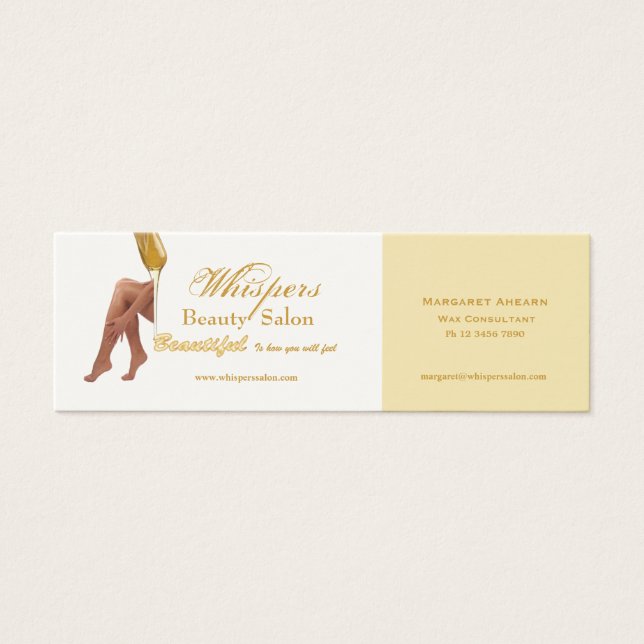 Profilkort för vacker ben litet visitkort (Framsidan)