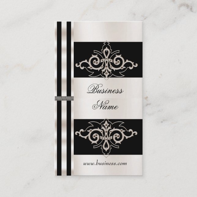 Profilkort Företag Art Deco Svart Sepia Rand Visitkort (Framsida)