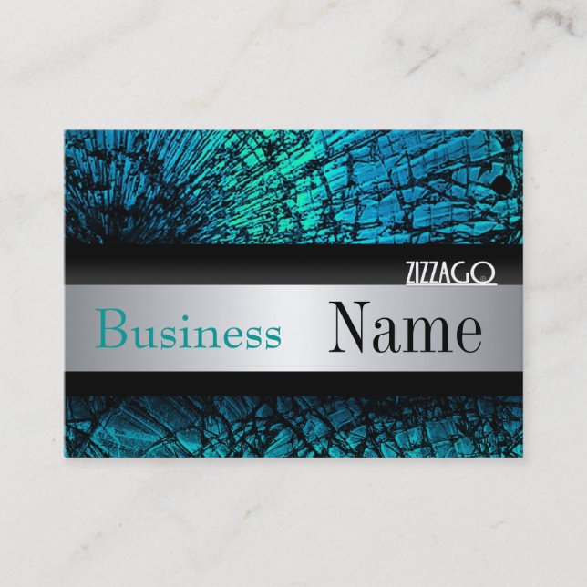 Profilkort med Metall utseende Silver Black Grunge Visitkort (Framsida)