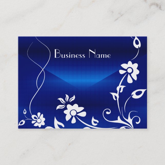 Profilkort Royal Blue Floral Delight Design Visitkort (Framsida)