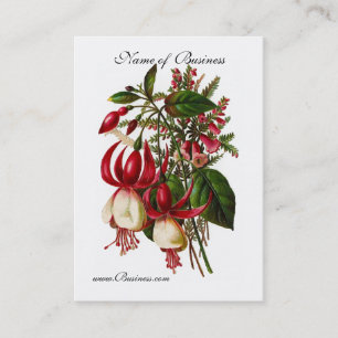 Profilkort Vintage Röda Blommor Visitkort