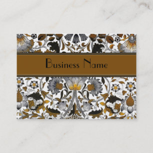 Profilkort Vintage William Morris Brun Blommig Visitkort