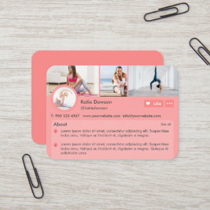 Profilsida för social Media Personal Fitness Train Visitkort